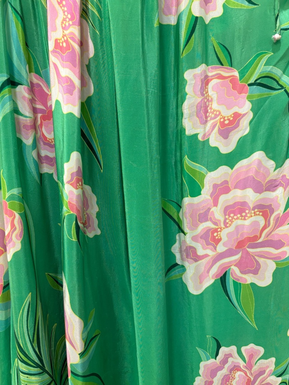 Farm Rio Floral Vibing Maxi Dress Size L Green One Shoulder Tropical - Picture 6 of 10
